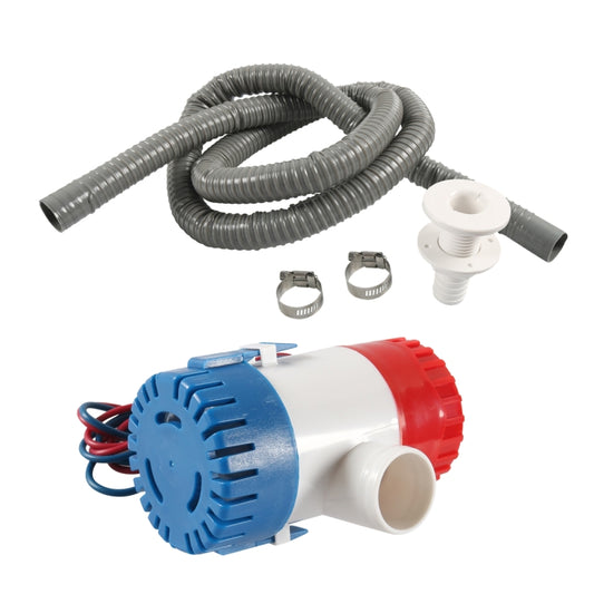 12V-1100GPH Boat / RV Bilge Sump Water Pump with Grey Drain Pipe - Marine Accessories & Parts by PMC Jewellery | Online Shopping South Africa | PMC Jewellery | Buy Now Pay Later Mobicred