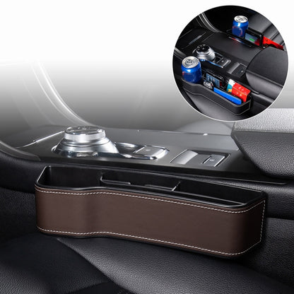 Car Multi-functional Console Box Cup Holder Seat Gap Side Storage Box, Leather Style, Color:Brown(Main Driver Seat) - Stowing Tidying by PMC Jewellery | Online Shopping South Africa | PMC Jewellery | Buy Now Pay Later Mobicred