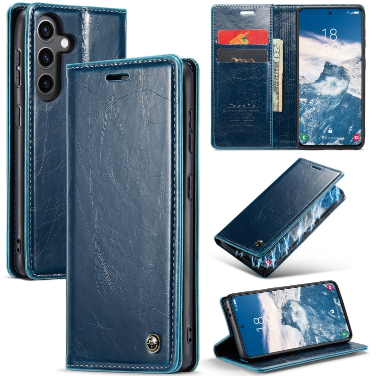 For Samsung Galaxy S24+ 5G CaseMe 003 Crazy Horse Texture Flip Leather Phone Case(Blue Green) - Galaxy S24+ 5G Cases by CaseMe | Online Shopping South Africa | PMC Jewellery | Buy Now Pay Later Mobicred