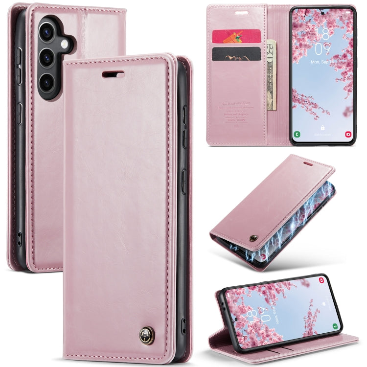 For Samsung Galaxy S24+ 5G CaseMe 003 Crazy Horse Texture Flip Leather Phone Case(Pink) - Galaxy S24+ 5G Cases by CaseMe | Online Shopping South Africa | PMC Jewellery | Buy Now Pay Later Mobicred