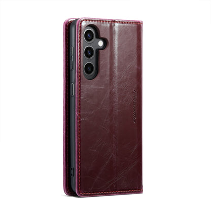 For Samsung Galaxy S24 5G CaseMe 003 Crazy Horse Texture Flip Leather Phone Case(Mulberry Red) - Galaxy S24 5G Cases by CaseMe | Online Shopping South Africa | PMC Jewellery | Buy Now Pay Later Mobicred