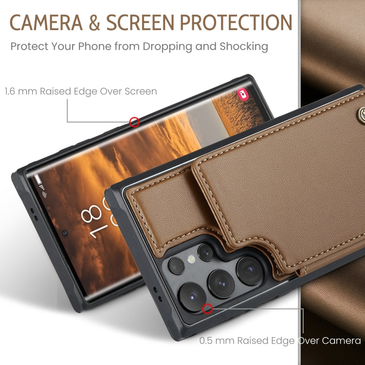 For Samsung Galaxy S24 Ultra 5G CaseMe C22 PC+TPU Business Style RFID Anti-theft Leather Phone Case(Brown) - Galaxy S24 Ultra 5G Cases by CaseMe | Online Shopping South Africa | PMC Jewellery