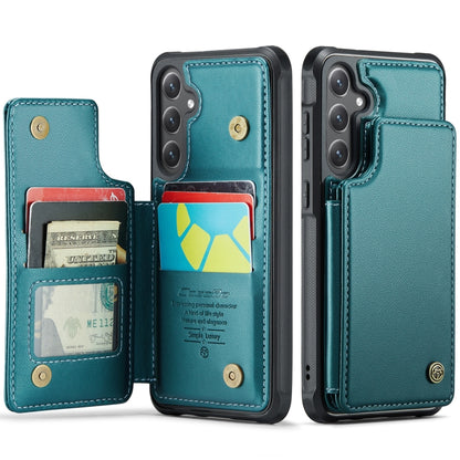 For Samsung Galaxy S24+ 5G CaseMe C22 PC+TPU Business Style RFID Anti-theft Leather Phone Case(Blue Green) - Galaxy S24+ 5G Cases by CaseMe | Online Shopping South Africa | PMC Jewellery | Buy Now Pay Later Mobicred