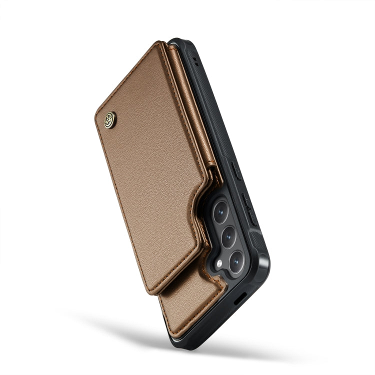 For Samsung Galaxy S24 5G CaseMe C22 PC+TPU Business Style RFID Anti-theft Leather Phone Case(Brown) - free shipping - PMC Jewellery - Order now!
