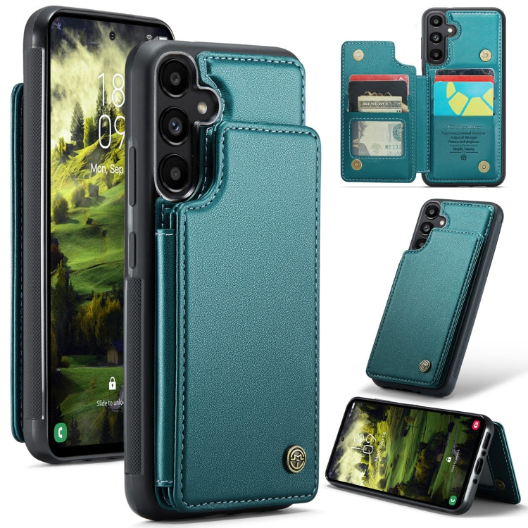 For Samsung Galaxy A35 5G CaseMe C22 PC+TPU Business Style RFID Anti-theft Leather Phone Case(Blue Green) - Galaxy Phone Cases by CaseMe | Online Shopping South Africa | PMC Jewellery | Buy Now Pay Later Mobicred