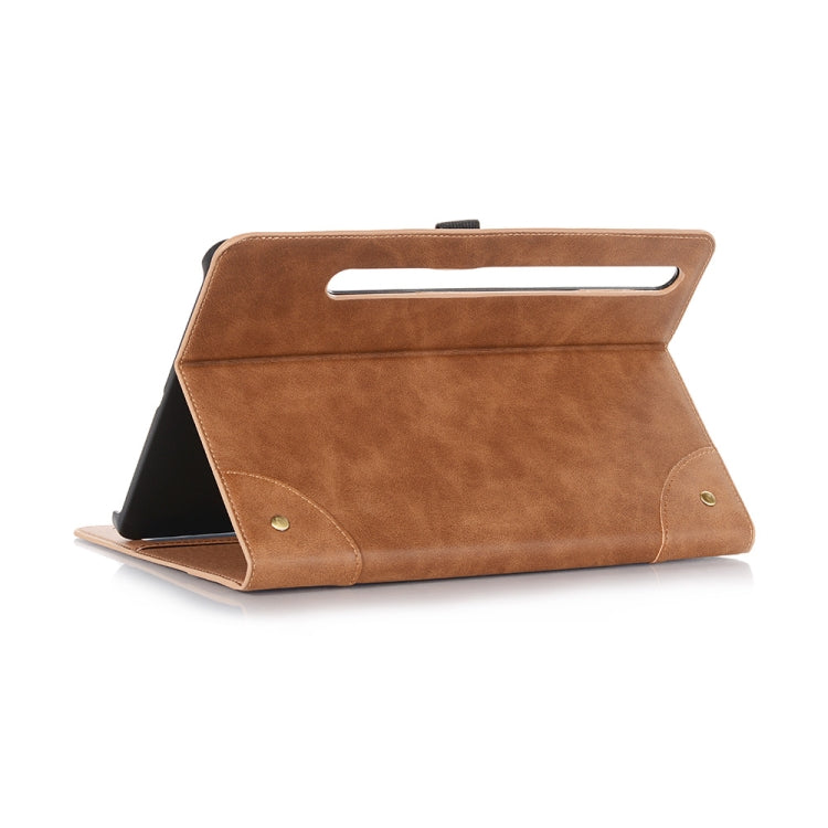 For Samsung Galaxy Tab S9 FE Retro Book Leather Tablet Case(Light Brown) - Galaxy Tab S9 FE by PMC Jewellery | Online Shopping South Africa | PMC Jewellery | Buy Now Pay Later Mobicred