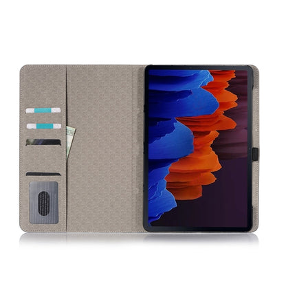 For Samsung Galaxy Tab S9 FE Cross Texture Stitching Leather Tablet Case(Dark Blue) - Galaxy Tab S9 FE by PMC Jewellery | Online Shopping South Africa | PMC Jewellery | Buy Now Pay Later Mobicred