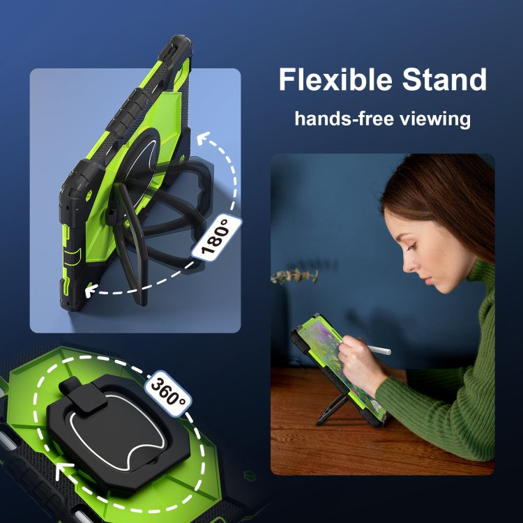 For iPad Air 11 2024 Contrast Color Robot Silicone Hybrid PC Tablet Case(Black Yellow Green) - iPad Air 11 2024 Cases by PMC TechLife | Online Shopping South Africa | PMC TechLife | Buy Now Pay Later Mobicred