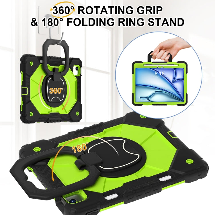 For iPad Air 11 2024 Contrast Color Robot Silicone Hybrid PC Tablet Case(Black Yellow Green) - iPad Air 11 2024 Cases by PMC TechLife | Online Shopping South Africa | PMC TechLife | Buy Now Pay Later Mobicred