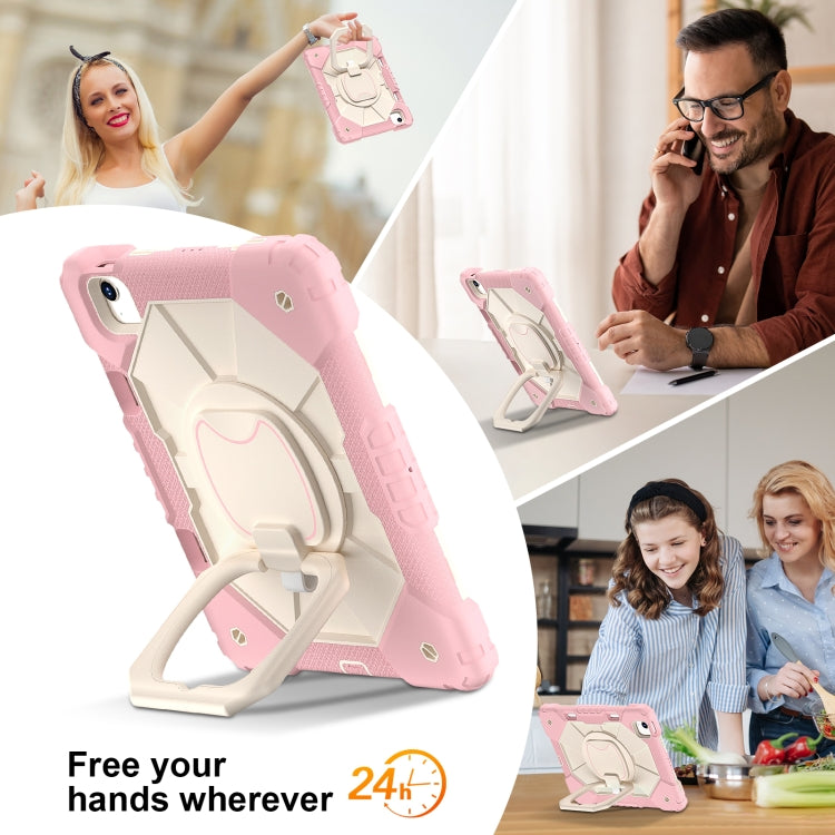 For iPad Air 11 2024 Contrast Color Robot Silicone Hybrid PC Tablet Case(Rose Gold Beige) - iPad Air 11 2024 Cases by PMC TechLife | Online Shopping South Africa | PMC TechLife | Buy Now Pay Later Mobicred