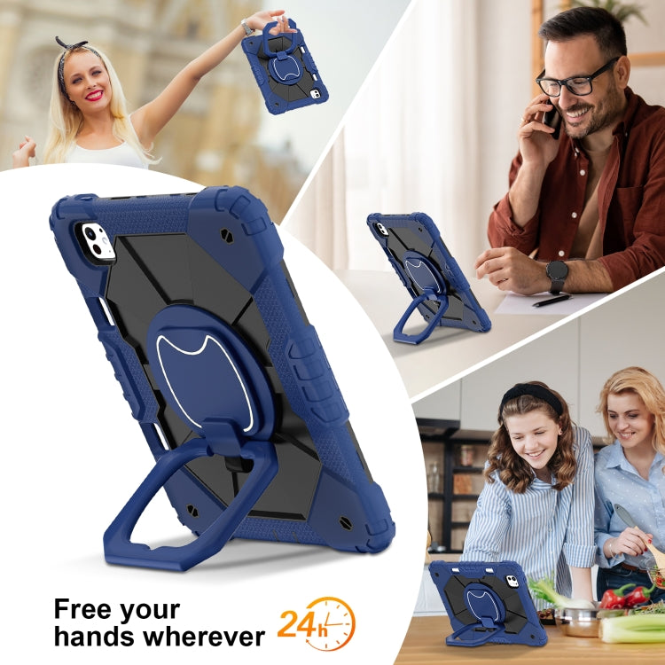 For iPad Pro 11 2024 Contrast Color Robot Silicone Hybrid PC Tablet Case(Navy Black) - iPad Pro 11 2024 Cases by PMC TechLife | Online Shopping South Africa | PMC TechLife | Buy Now Pay Later Mobicred