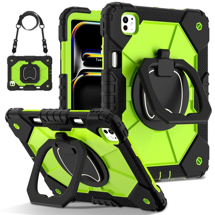 For iPad Pro 11 2024 Contrast Color Robot Silicone Hybrid PC Tablet Case(Black Yellow Green) - iPad Pro 11 2024 Cases by PMC Jewellery | Online Shopping South Africa | PMC Jewellery | Buy Now Pay Later Mobicred