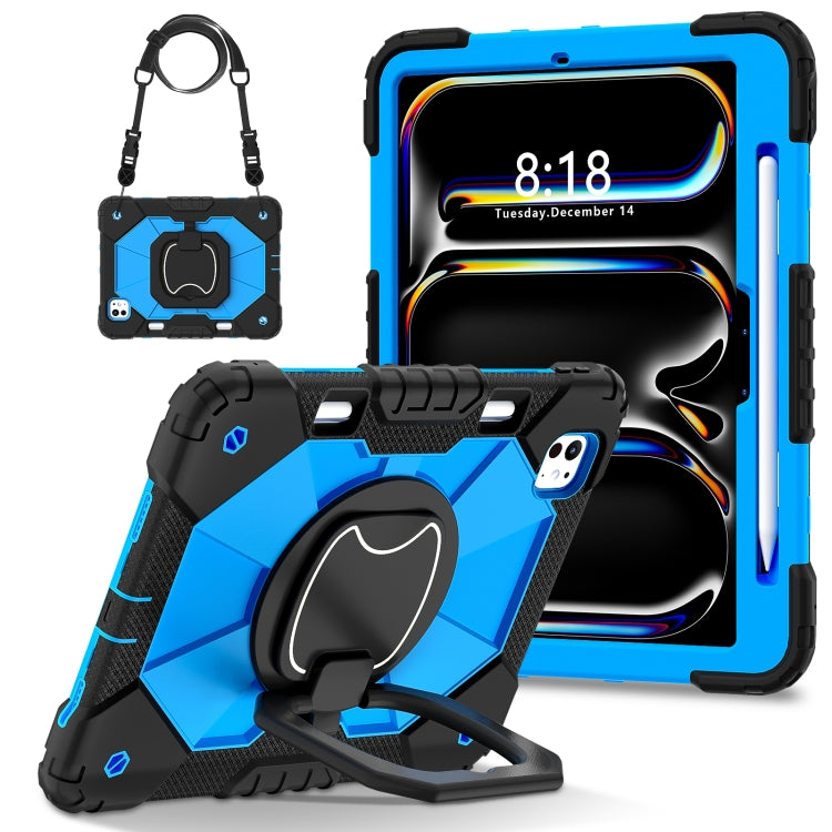 For iPad Pro 11 2024 Contrast Color Robot Silicone Hybrid PC Tablet Case(Black Blue) - iPad Pro 11 2024 Cases by PMC TechLife | Online Shopping South Africa | PMC TechLife | Buy Now Pay Later Mobicred