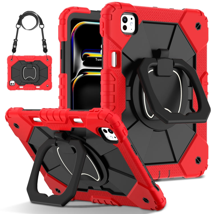 For iPad Pro 11 2024 Contrast Color Robot Silicone Hybrid PC Tablet Case(Red Black) - iPad Pro 11 2024 Cases by PMC TechLife | Online Shopping South Africa | PMC TechLife | Buy Now Pay Later Mobicred