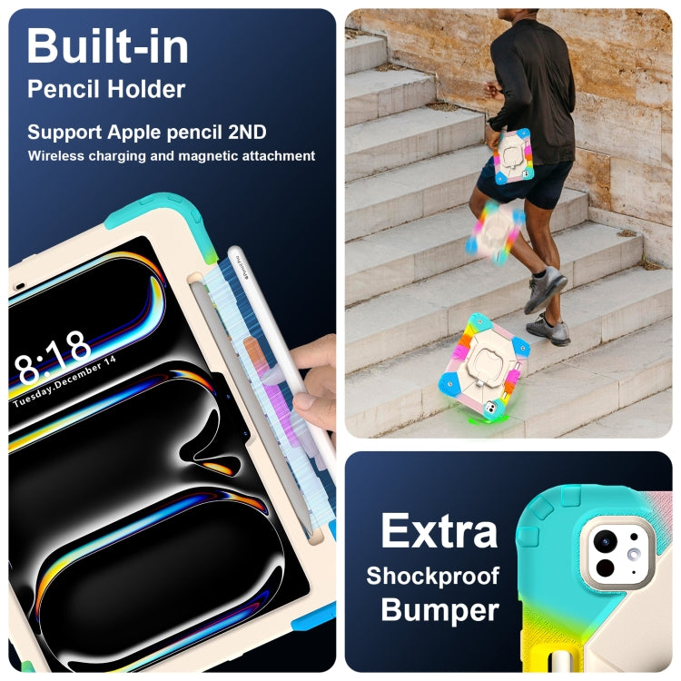 For iPad Pro 11 2024 Contrast Color Robot Silicone Hybrid PC Tablet Case(Colorful Blue) - iPad Pro 11 2024 Cases by PMC TechLife | Online Shopping South Africa | PMC TechLife | Buy Now Pay Later Mobicred