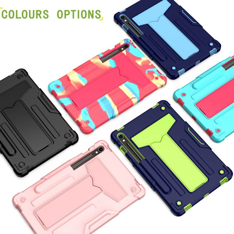 For Samsung Galaxy Tab S9 FE / S9 T Holder Robot Silicone Hybrid PC Tablet Case(Rose Gold) - free shipping - PMC Jewellery - Order now!