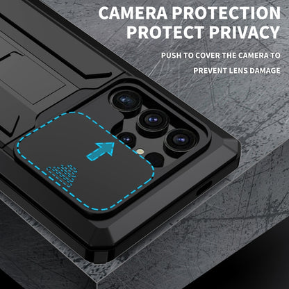 For Samsung Galaxy S24 Ultra 5G R-JUST Sliding Camera Life Waterproof Holder Phone Case(Black) - Galaxy S24 Ultra 5G Cases by R-JUST | Online Shopping South Africa | PMC Jewellery