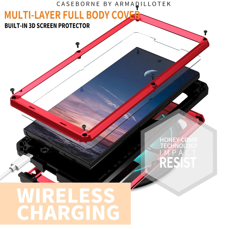 For Samsung Galaxy S24 Ultra 5G R-JUST Sliding Camera Life Waterproof Holder Phone Case(Red) - Galaxy S24 Ultra 5G Cases by R-JUST | Online Shopping South Africa | PMC Jewellery