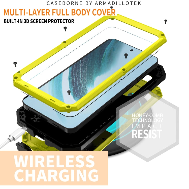 For Samsung Galaxy S24+ 5G R-JUST Sliding Camera Life Waterproof Holder Phone Case(Yellow) - Galaxy S24+ 5G Cases by R-JUST | Online Shopping South Africa | PMC Jewellery