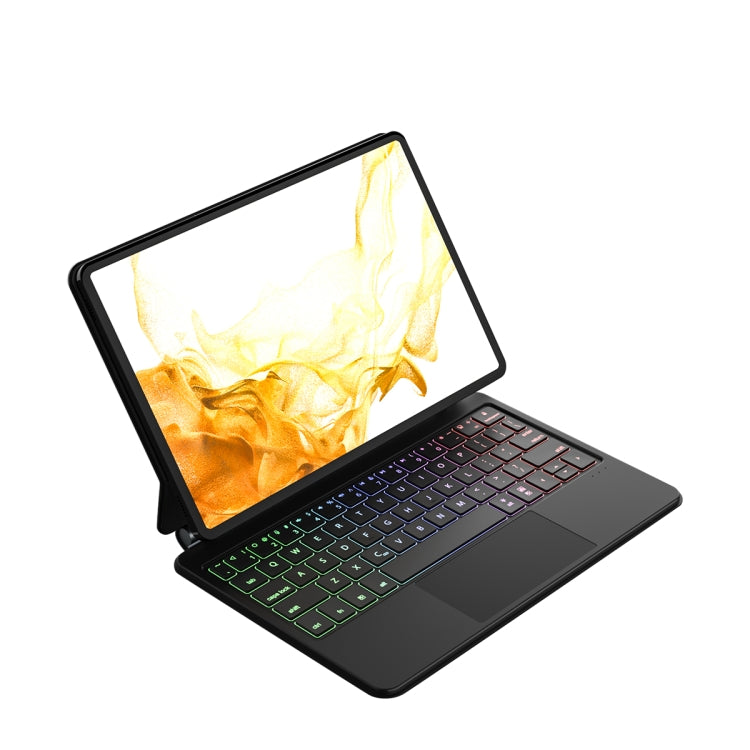 For Samsung Galaxy Tab S9 FE/S9/S8 M11P-B-S9 Magnetic Bluetooth Keyboard Leather Tablet Case(Black) - Samsung Keyboard by PMC TechLife | Online Shopping South Africa | PMC TechLife