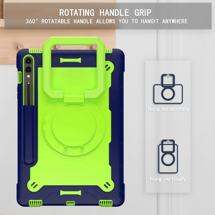 For Samsung Galaxy Tab S9 FE+ / S9+ Handle Robot Silicone Hybrid PC Tablet Case(Navy Yellow Green) - Galaxy Tab S9+ Cases by PMC Jewellery | Online Shopping South Africa | PMC Jewellery | Buy Now Pay Later Mobicred