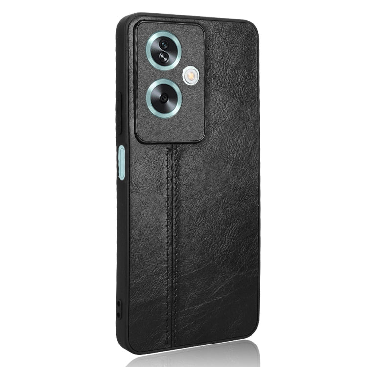 For OPPO A79 5G Cow Pattern Sewing Back Cover Phone Case(Black) - OPPO Cases by PMC TechLife | Online Shopping South Africa | PMC TechLife | Buy Now Pay Later Mobicred