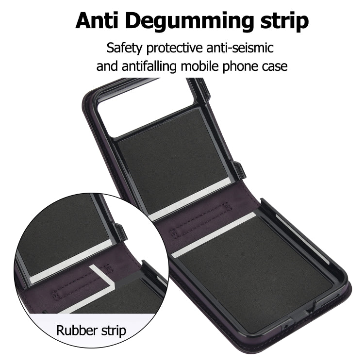 For Motorola Razr 40 Rhombic Texture Phone Case with Long & Short Lanyard(Dark Purple) - free shipping - PMC TechLife - Order now!