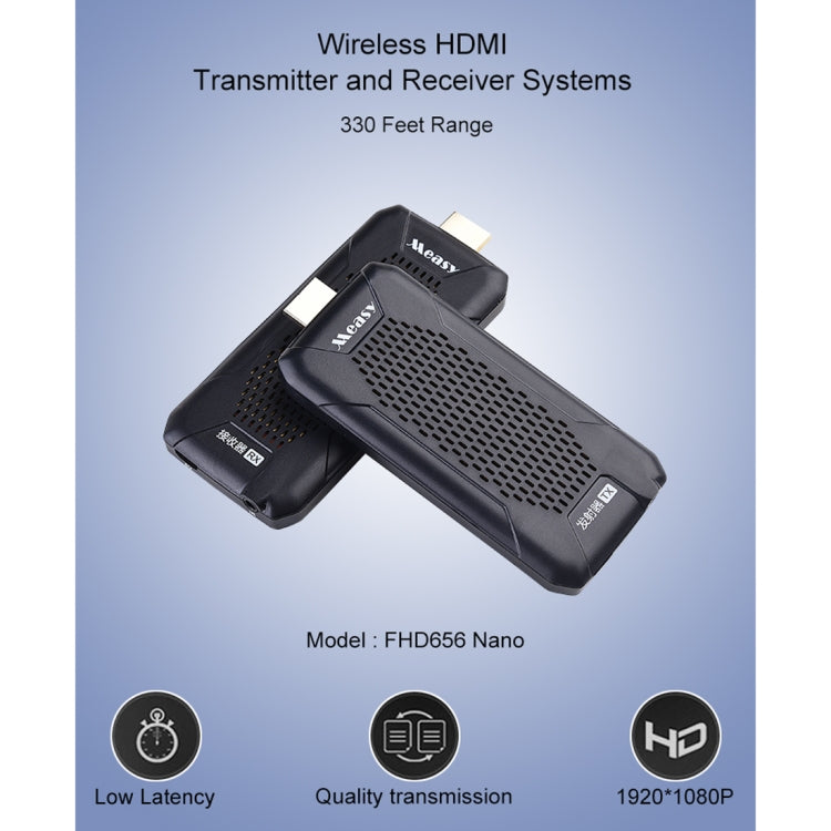 Measy FHD656 Nano 1080P HDMI 1.4 HD Wireless Audio Video Double Mini Transmitter Receiver Extender Transmission System, Transmission Distance: 100m, US Plug - free shipping - PMc TechLife - Order now!