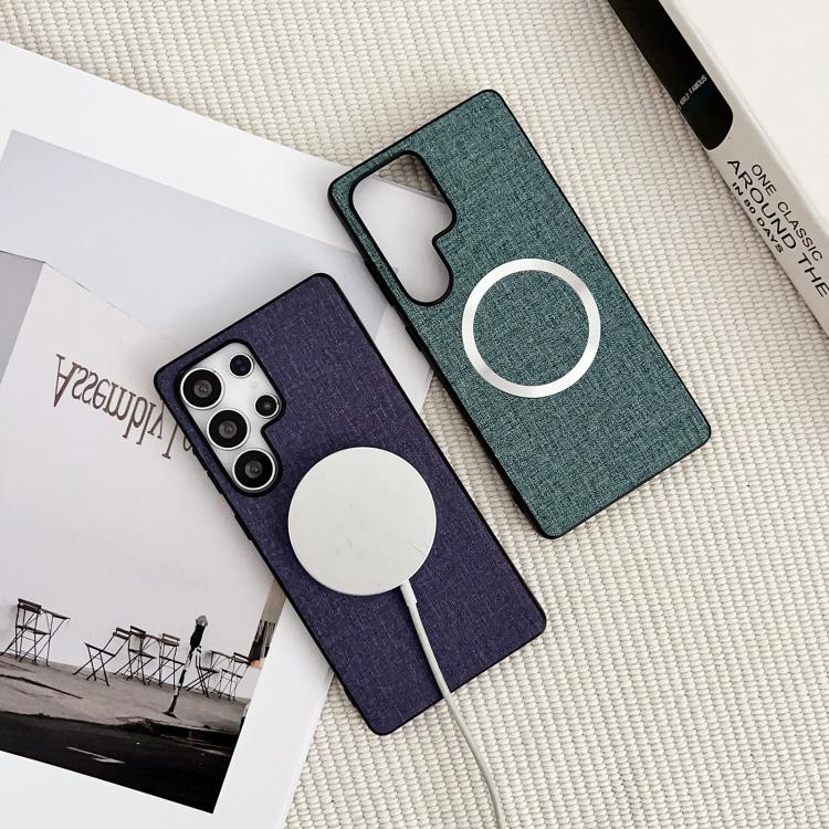 For Samsung Galaxy S25 Ultra 5G Magsafe Magnetic Ring Cloth Texture Phone Case(Purple) - Galaxy S25 Ultra 5G Cases by PMC TechLife | Online Shopping South Africa | PMC TechLife | Buy Now Pay Later Mobicred