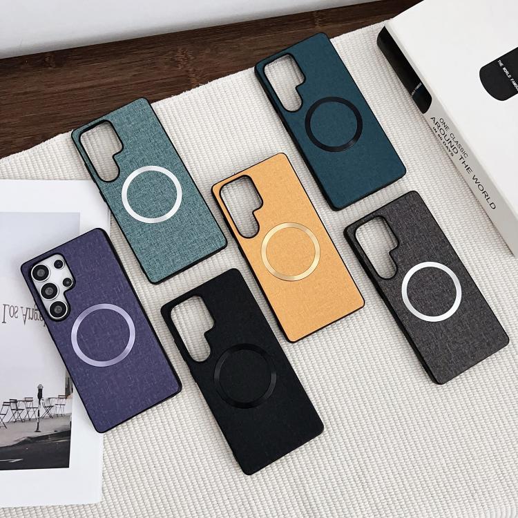 For Samsung Galaxy S25 Ultra 5G Magsafe Magnetic Ring Cloth Texture Phone Case(Blue) - Galaxy S25 Ultra 5G Cases by PMC TechLife | Online Shopping South Africa | PMC TechLife | Buy Now Pay Later Mobicred