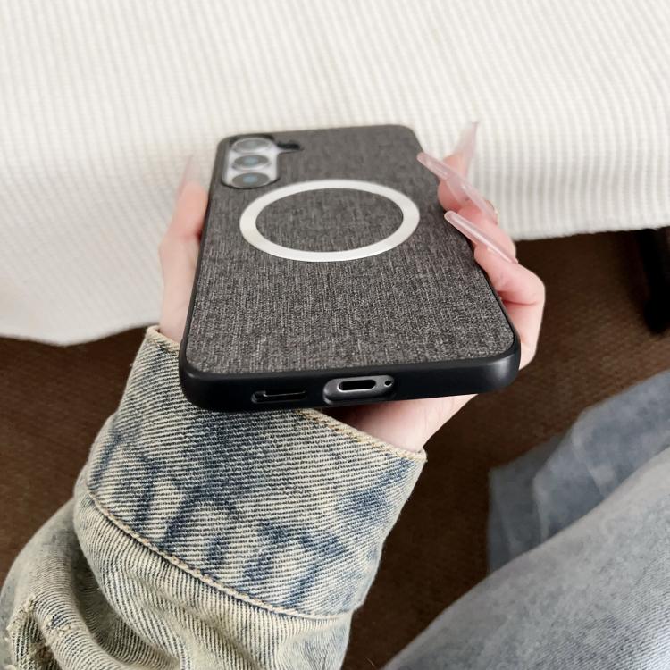For Samsung Galaxy S25+ 5G Magsafe Magnetic Ring Cloth Texture Phone Case(Orange) - free shipping - PMC TechLife - Order now!