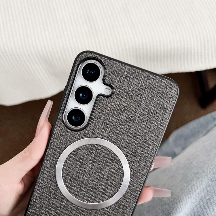 For Samsung Galaxy S25+ 5G Magsafe Magnetic Ring Cloth Texture Phone Case(Purple) - free shipping - PMC TechLife - Order now!
