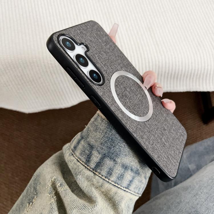 For Samsung Galaxy S25+ 5G Magsafe Magnetic Ring Cloth Texture Phone Case(Purple) - free shipping - PMC TechLife - Order now!