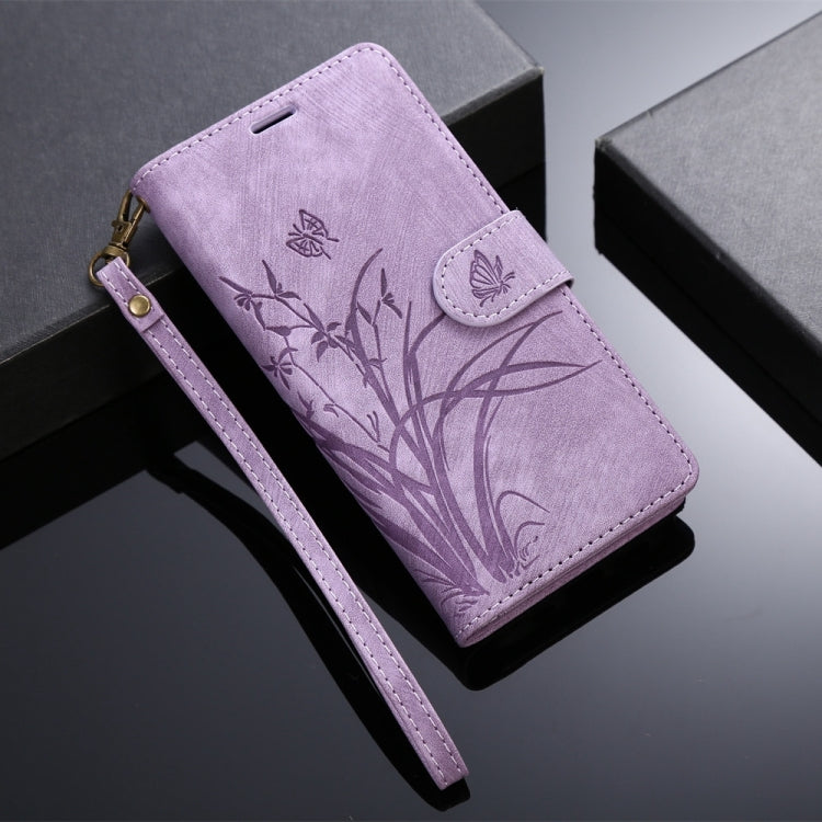 For Samsung Galaxy S24+ / S25+ 5G Orchid Butterfly Embossed Leather Phone Case(Purple) - Galaxy S24+ 5G Cases by PMC Jewellery | Online Shopping South Africa | PMC Jewellery | Buy Now Pay Later Mobicred