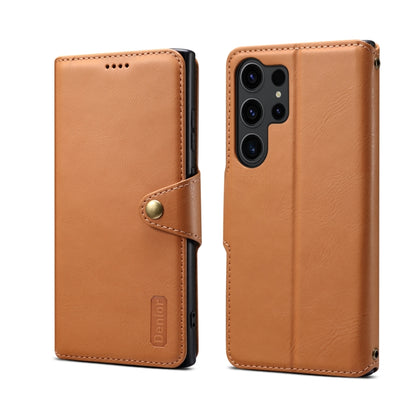 For Samsung Galaxy S24 Ultra 5G Denior Cowhide Texture Wallet Style Leather Phone Case(Khaki) - Galaxy S24 Ultra 5G Cases by Denior | Online Shopping South Africa | PMC Jewellery | Buy Now Pay Later Mobicred