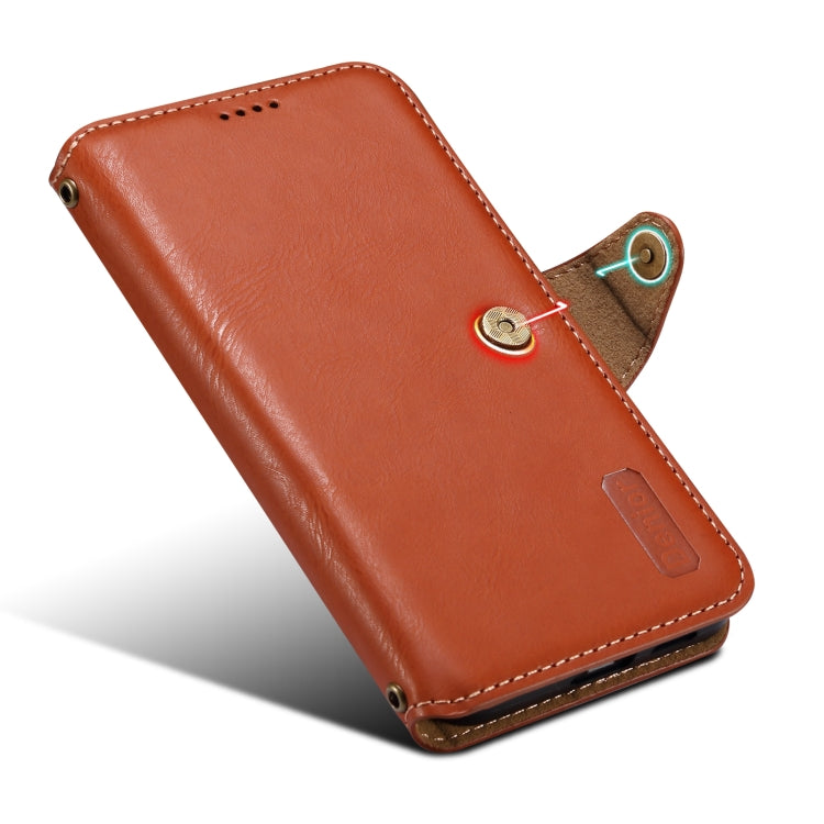 For Samsung Galaxy S24+ 5G Denior Cowhide Texture Wallet Style Leather Phone Case(Brown) - Galaxy S24+ 5G Cases by Denior | Online Shopping South Africa | PMC Jewellery | Buy Now Pay Later Mobicred