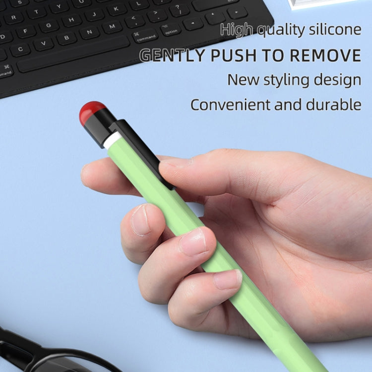 For Apple Pencil 2 Pen Clip Silicone Stylus Pen Protective Case(Matcha Green) - Pencil Accessories by PMC Jewellery | Online Shopping South Africa | PMC Jewellery | Buy Now Pay Later Mobicred