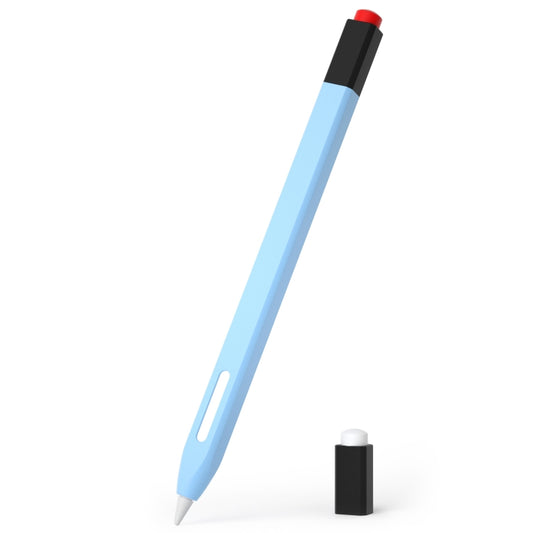 For Apple Pencil 2 Retro Pencil Style Stylus Pen Protective Case(Sky Blue) - Pencil Accessories by PMC Jewellery | Online Shopping South Africa | PMC Jewellery | Buy Now Pay Later Mobicred