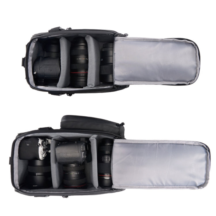 CADeN D116 Mountain Bike Panniers Tail Bags Crossbody Camera Bag Photography Lens Shoulder Bag, Size:30.5 x 17 x 18cm(Black) - free shipping - PMC TechLife - Order now!