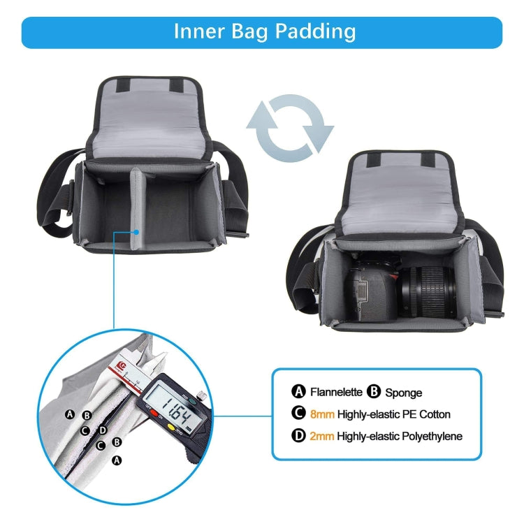 Cwatcun D52 Crossbody Camera Bag Photography Lens Shoulder Bag, Size:17 x 18 x 11cm(Black) - free shipping - PMC TechLife - Order now!