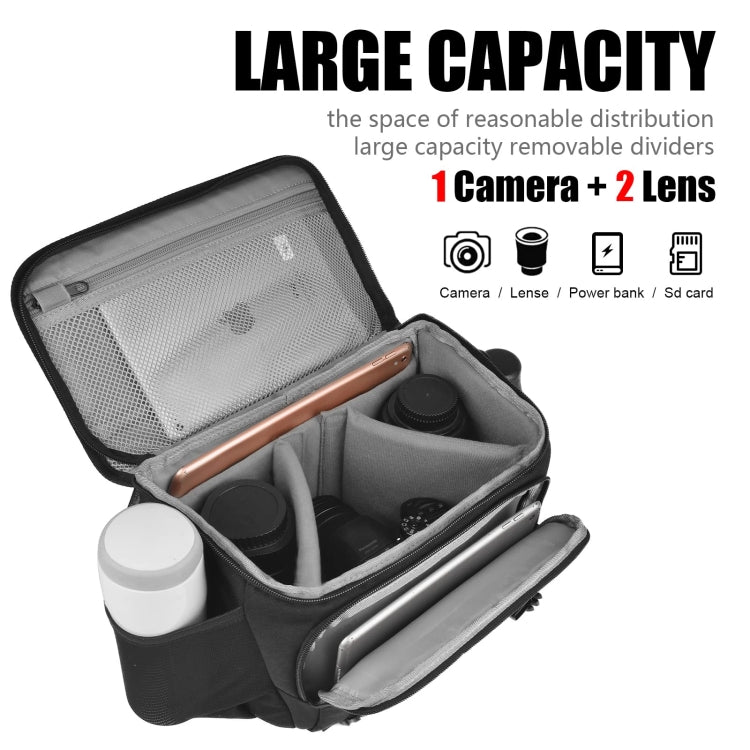 Cwatcun D67 Crossbody Camera Bag Photography Lens Shoulder Bag, Size:36 x 21 x 24cm XL(Black) - free shipping - PMC TechLife - Order now!