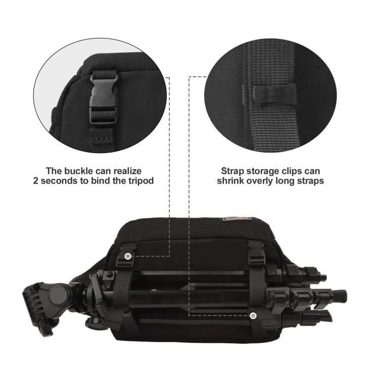 Cwatcun D67 Crossbody Camera Bag Photography Lens Shoulder Bag, Size:30.5 x 16.5 x 20cm L(Black) - Strap Satchel by Cwatcun | Online Shopping South Africa | PMC TechLife | Buy Now Pay Later Mobicred