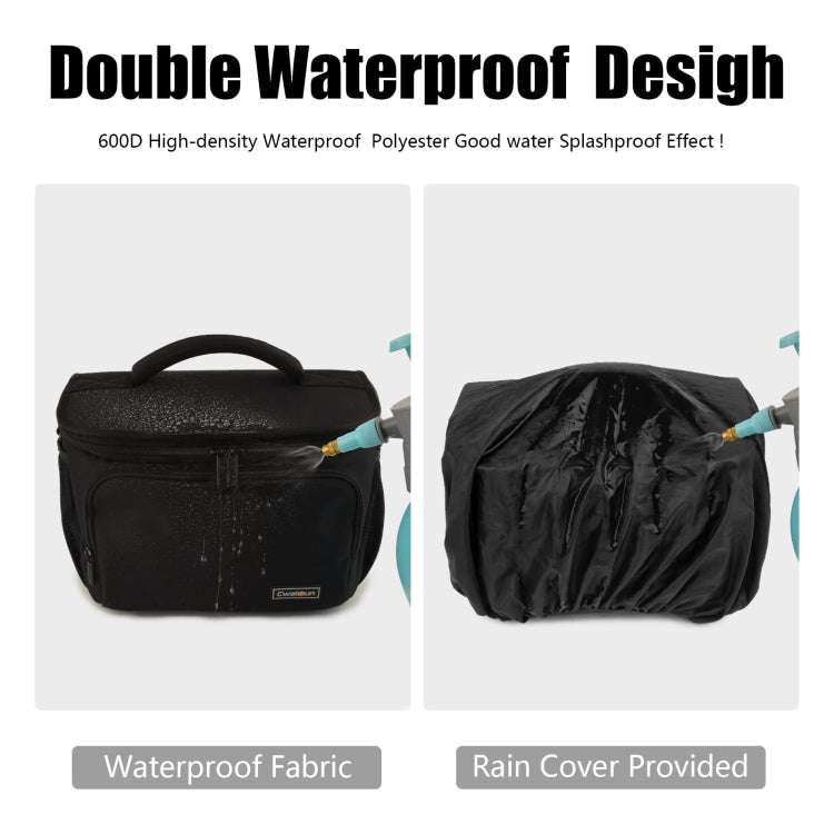 Cwatcun D67 Crossbody Camera Bag Photography Lens Shoulder Bag, Size:30.5 x 16.5 x 20cm L(Black) - Strap Satchel by Cwatcun | Online Shopping South Africa | PMC TechLife | Buy Now Pay Later Mobicred