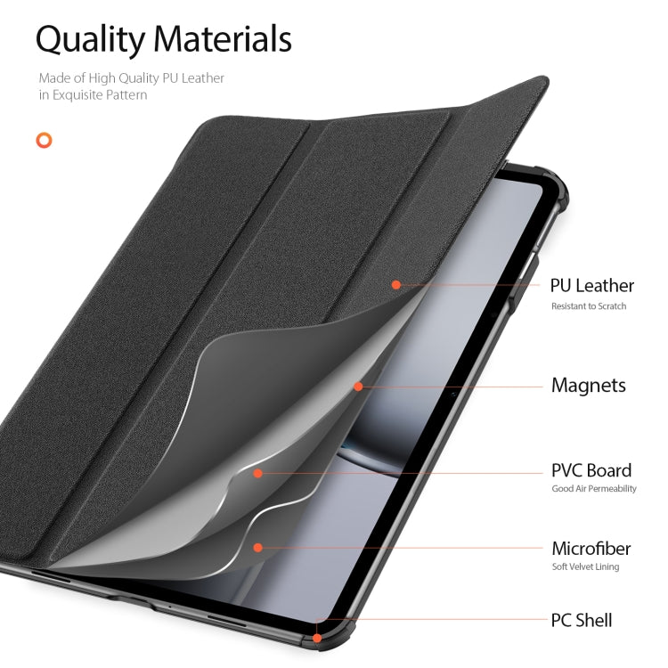 For OnePlus Pad Pro / Pad 2 12.1 DUX DUCIS Domo Series Magnetic Flip Leather Tablet Case(Black) - Others by DUX DUCIS | Online Shopping South Africa | PMC Jewellery | Buy Now Pay Later Mobicred