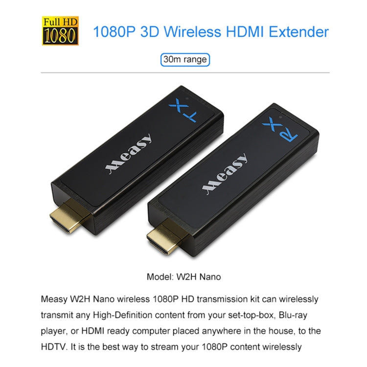 Measy W2H Nano 1080P HDMI 1.4 3D Wireless HDMI Audio Video Transmitter Receiver Extender, Transmission Distance: 30m, AU Plug - free shipping - PMc TechLife - Order now!