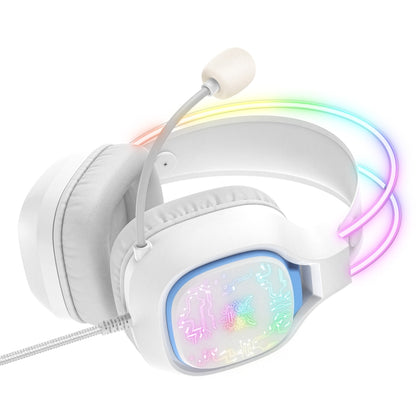 ONIKUMA X22 USB + 3.5mm Colorful Light Wired Gaming Headset with Mic, Cable length: 1.8m(White) - Multimedia Headset by ONIKUMA | Online Shopping South Africa | PMC Jewellery | Buy Now Pay Later Mobicred