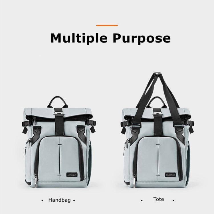 Cwatcun D95 Large Capacity Photography Backpack Shoulders Laptop Camera Bag, Size:27 x 37 x 16cm(Silver Grey) - free shipping - PMC TechLife - Order now!