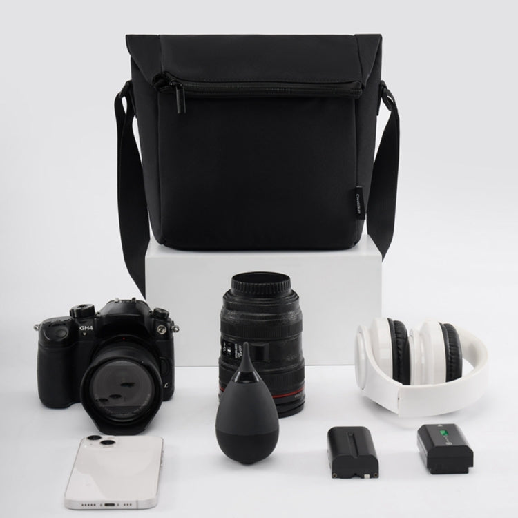 Cwatcun D103 Crossbody Camera Bag Photography Lens Shoulder Bag, Size:22.5 x 22.5 x 12.5cm(Black) - Strap Satchel by Cwatcun | Online Shopping South Africa | PMC TechLife | Buy Now Pay Later Mobicred