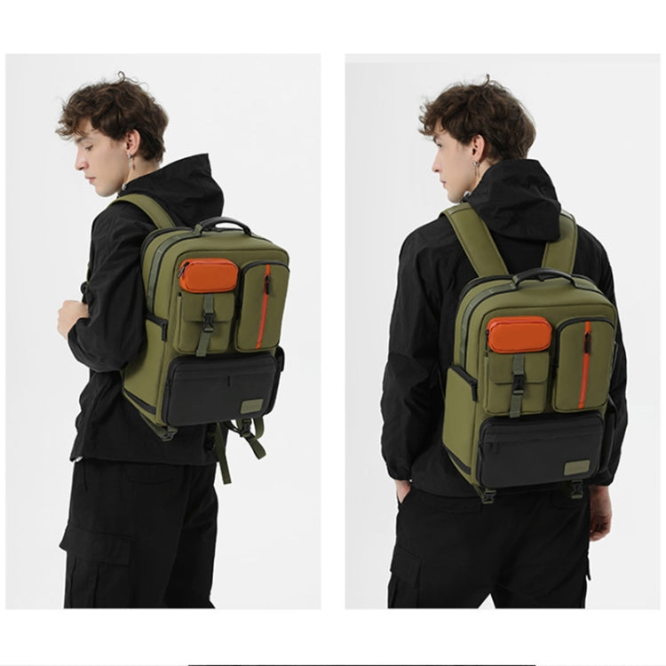 Cwatcun D117 Large Capacity Photography Backpack Shoulders Laptop Camera Bag, Size:42 x 31 x 13cm(Army Green) - free shipping - PMC TechLife - Order now!