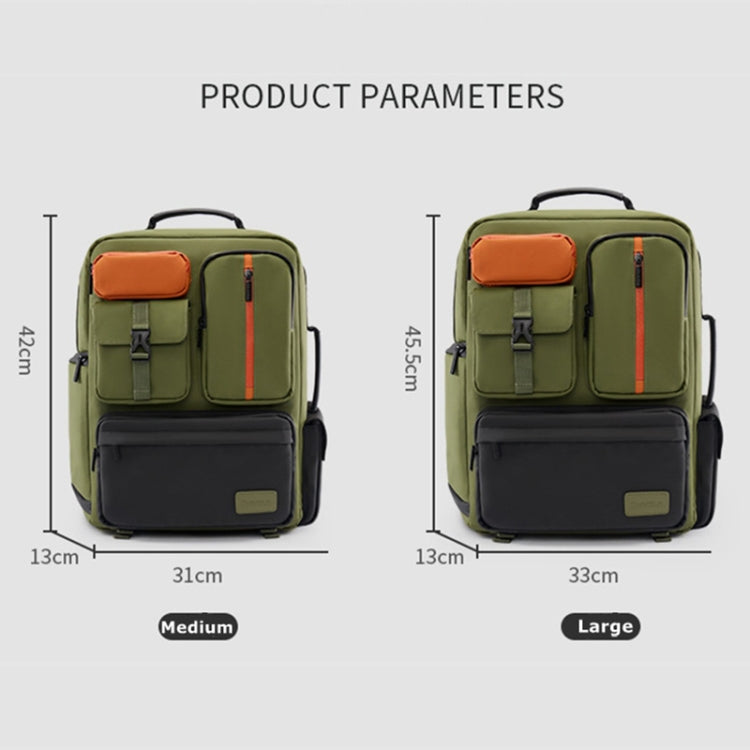 Cwatcun D117 Large Capacity Photography Backpack Shoulders Laptop Camera Bag, Size:43.3 x 33 x 13cm(Army Green) - free shipping - PMC TechLife - Order now!
